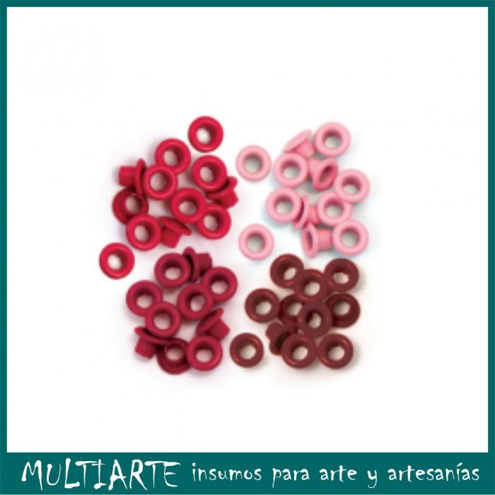 Ojalillos de aluminio 3/16'' (0.5cms) 60 unidades We R Rojo 41573-2