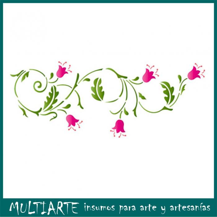 Stencil Litoarte reutilizable 8,5 x 28,5 cms STE-223