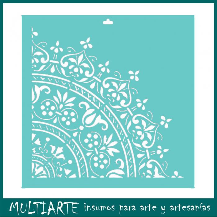 Stencil Proyectarte 25 x 25 cms Mandala 1/4 CS353