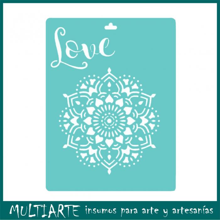 Stencil Proyectarte 15 x 20 cms Mandala Love CS387