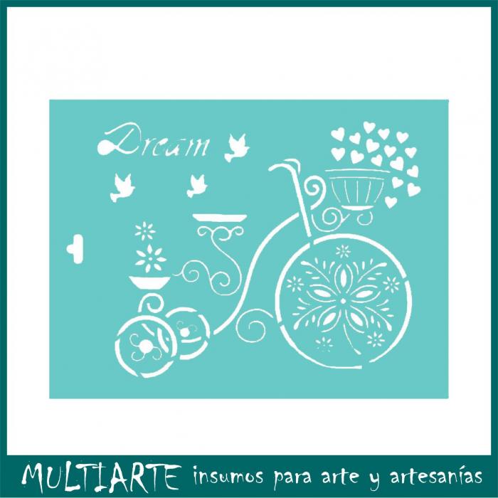 Stencil Proyectarte 15 x 20 cms Bicicleta Dream CS345