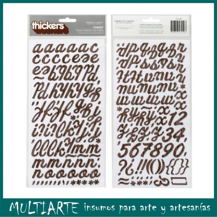 Letras dimensionales adhesivas Chestnut 53159