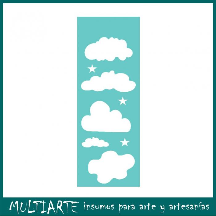 Stencil Proyectarte 07.5 x 20 cms Nubes CS410