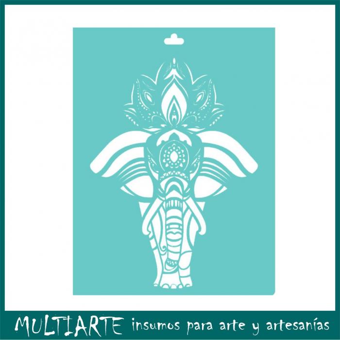 Stencil Proyectarte 15 x 20 cms Elefante Calado CS427