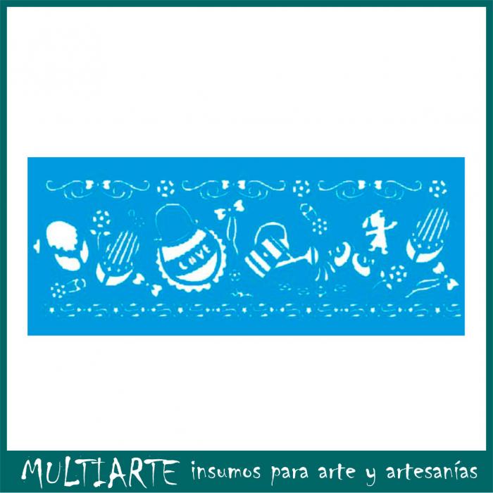 Stencil Litoarte reutilizable17 x 42 cms STG-013