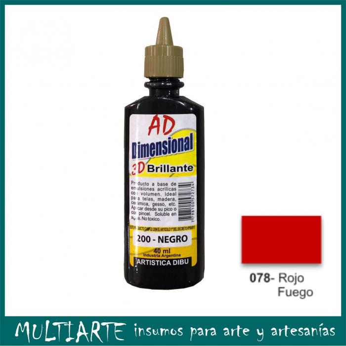 Pintura dimensional AD 40ml 078-rojo fuego