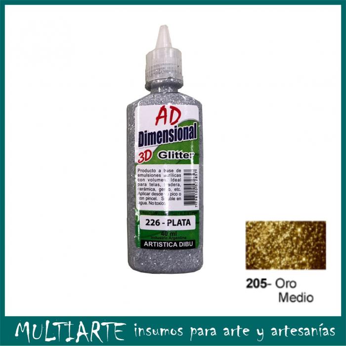 Pintura dimensional AD 40ml 205- oro medio Glitter