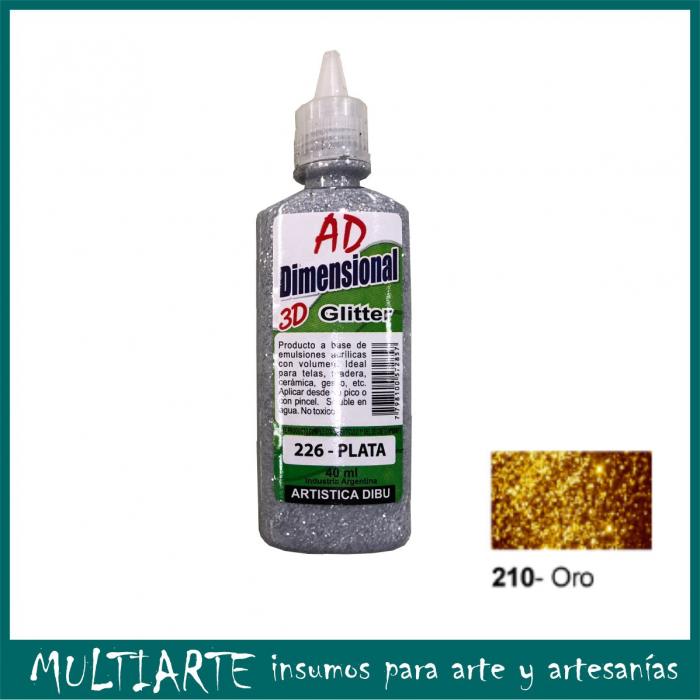 Pintura dimensional AD 40ml 210- oro Glitter