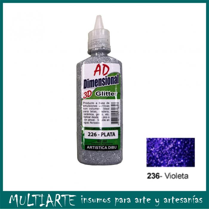 Pintura dimensional AD 40ml 236- violeta Glitter