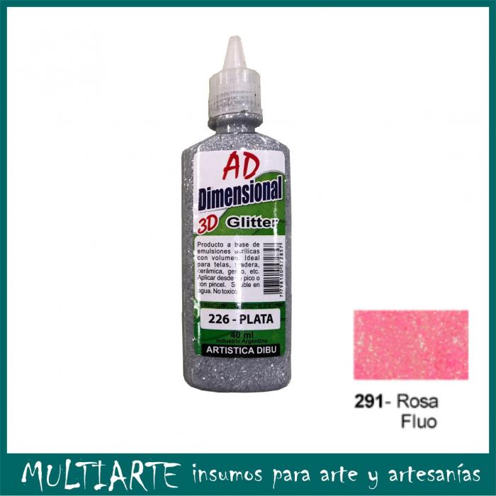 Pintura dimensional AD 40ml 291- rosa fluo Glitter