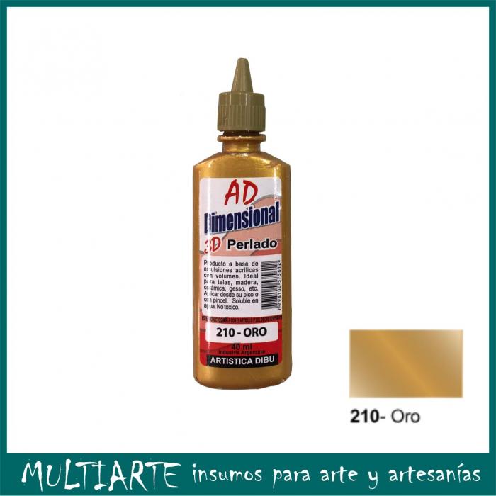 Pintura dimensional AD 40ml 210- oro metalizado