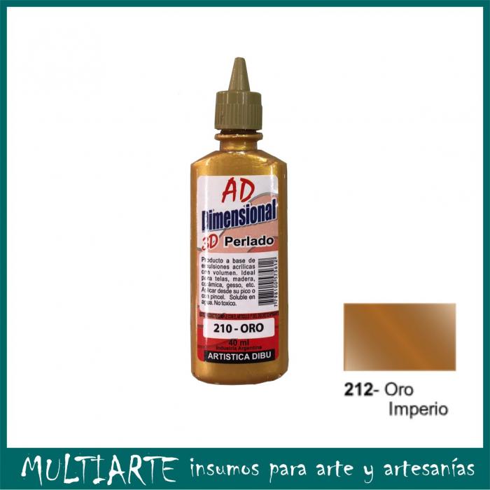 Pintura dimensional AD 40ml 212- oro imperio metalizado