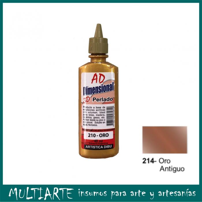 Pintura dimensional AD 40ml 214- oro antiguo metalizado