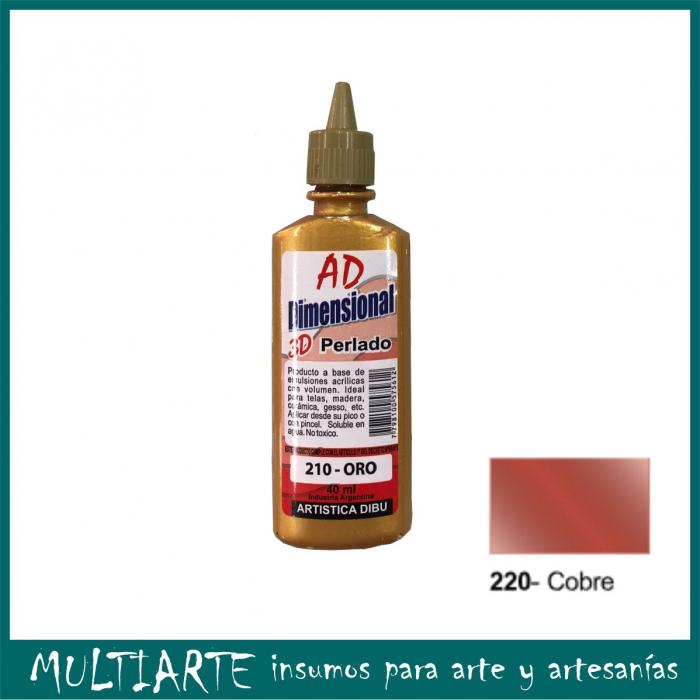 Pintura dimensional AD 40ml 220- cobre metalizado