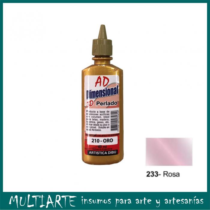 Pintura dimensional AD 40ml 233- rosa metalizado