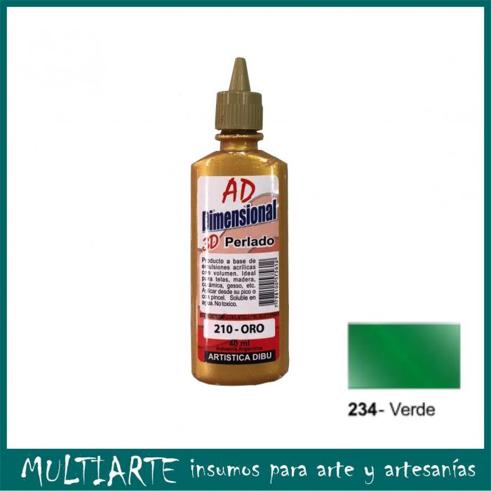 Pintura dimensional AD 40ml 234- verde metalizado