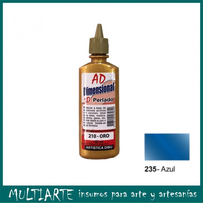 Pintura dimensional AD 40ml 235- azul metalizado