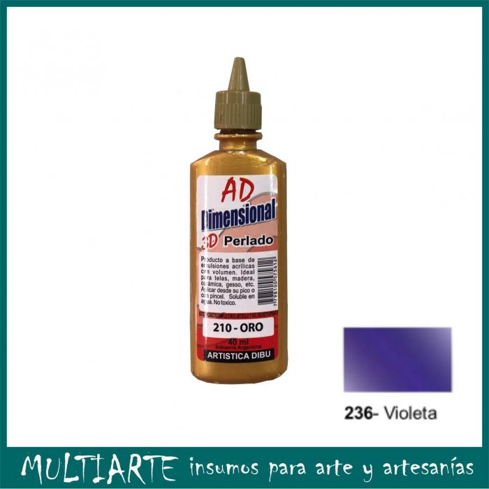 Pintura dimensional AD 40ml 236- violeta metalizado