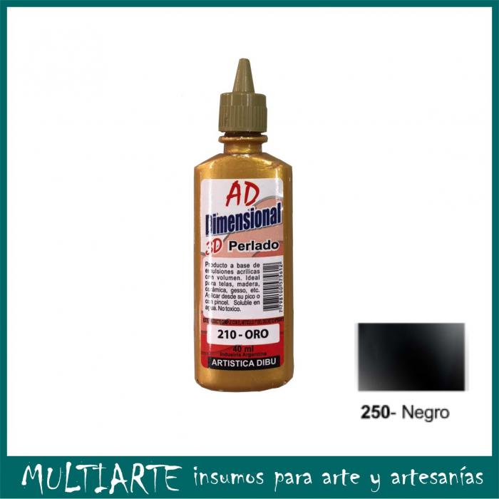 Pintura dimensional AD 40ml 250- negro metalizado