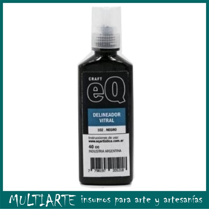 Delineador Vitral al agua Negro 40ml EQarte