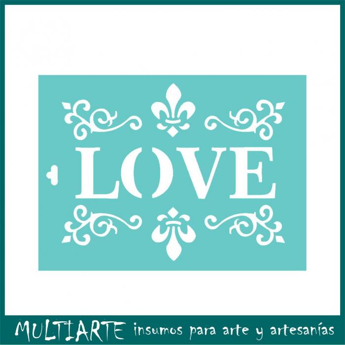 Stencil Proyectarte 15 x 20 cms Love con Arabescos CS463