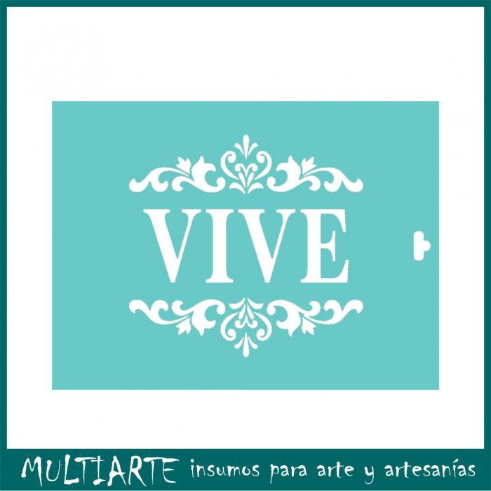 Stencil Proyectarte 15 x 20 cms Vive CS541