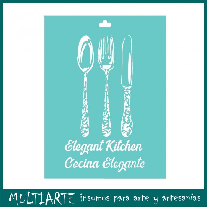 Stencil Proyectarte 15 x 20 cms cocina elegante CS552