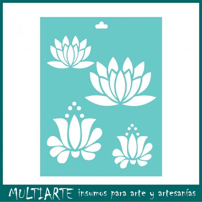 Stencil Proyectarte 15 x 20 cms Flor de loto CS576