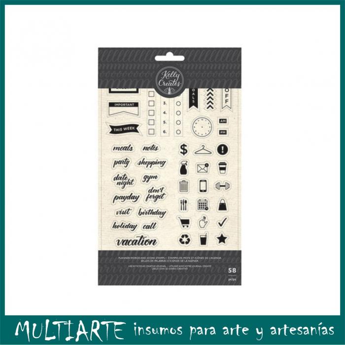 Set de sellos Kelly Creates - Planner Words and Icons 351378