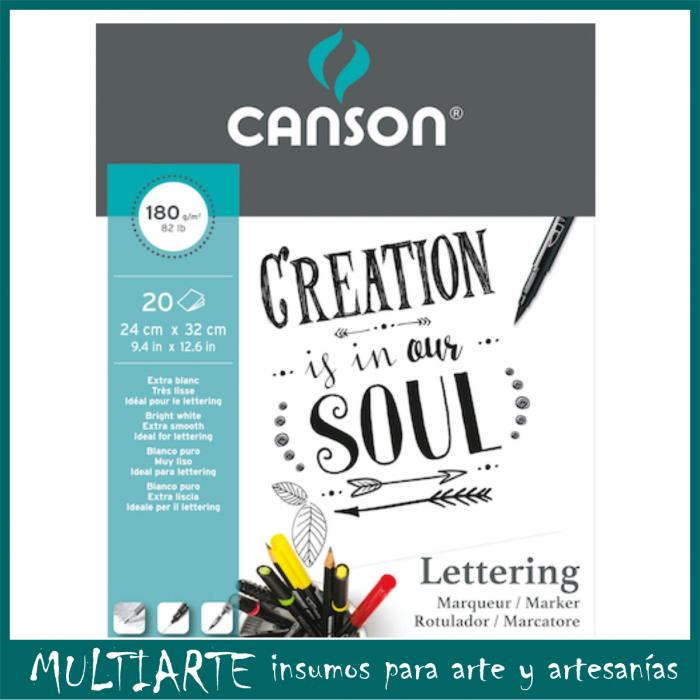 Block para Lettering CANSON 24 x 32 cm con 20 hojas de 180 gr 387200