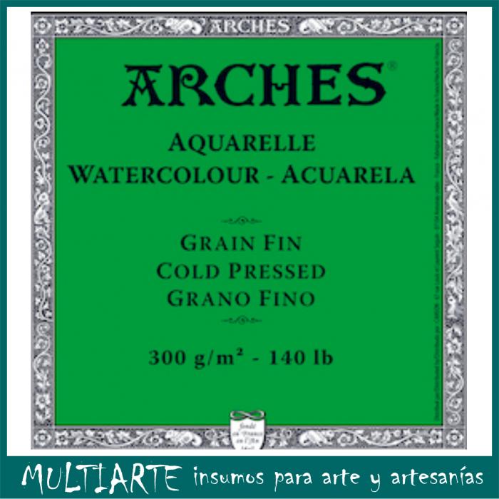 Block para acuarela ARCHES 23 x 31 cm de 300 gr con 12 hojas GRANO FINO 1795092
