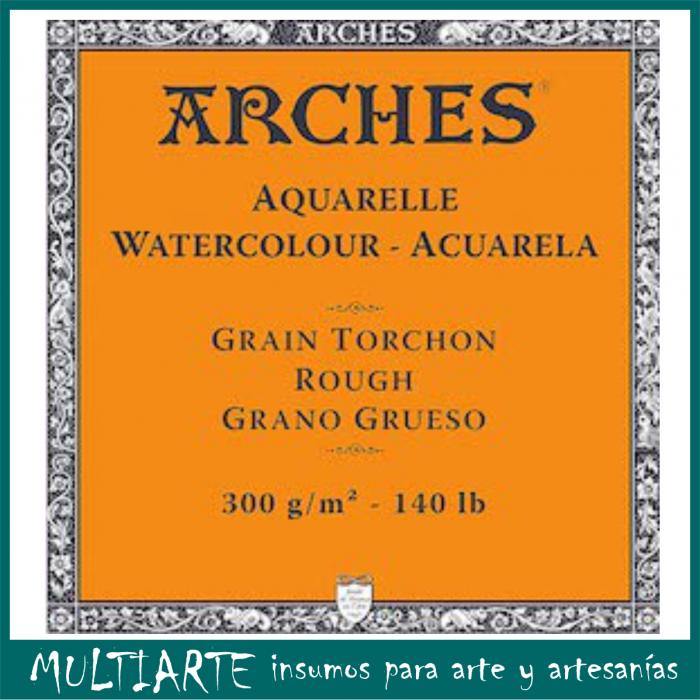Block para acuarela ARCHES 23 x 31 cm de 300 gr con 12 hojas GRANO GRUESO 1795102