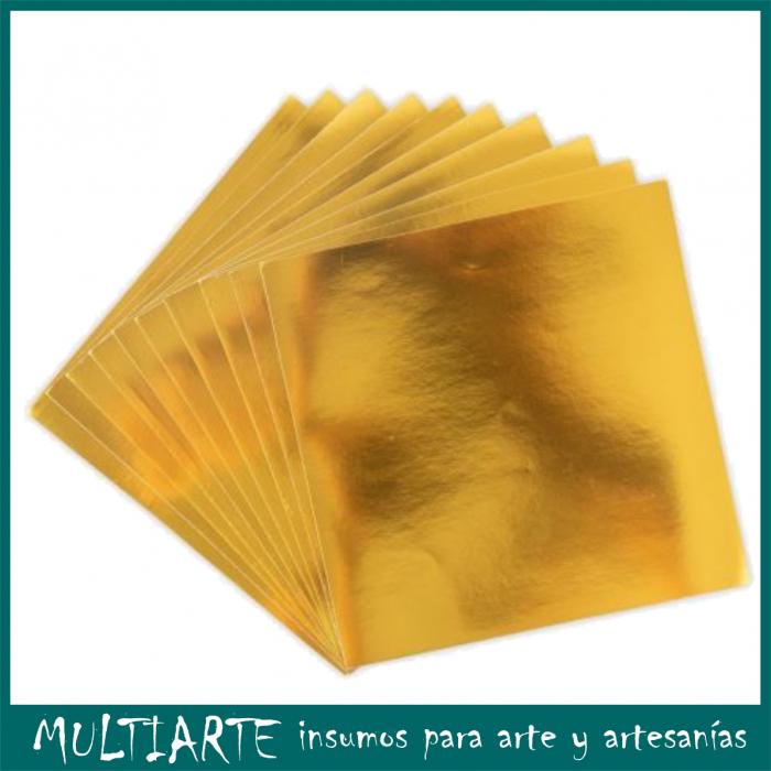 Cartulina adhesiva metalizada 10 hojas de 15x15cms Sizzix Gold 665258