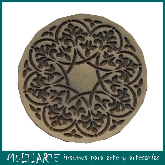 Sello bajo relieve 6x6cms Mandala 893