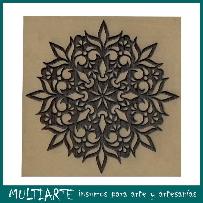 Sello bajo relieve 10x10cms Mandala 731