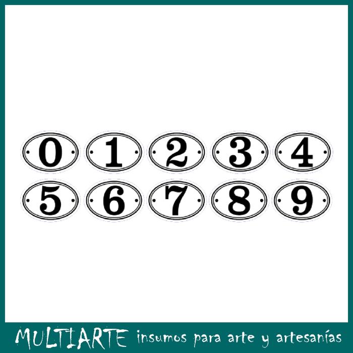 Sello bajo relieve 5x7cms Set de Numeros 1044