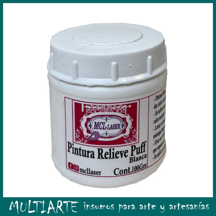 Pintura relieve puff blanca MCL 100grs