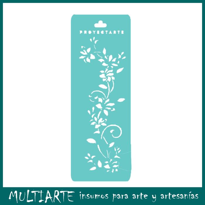 Stencil Proyectarte 07.5 x 20 cms Enredadera de flores CS852