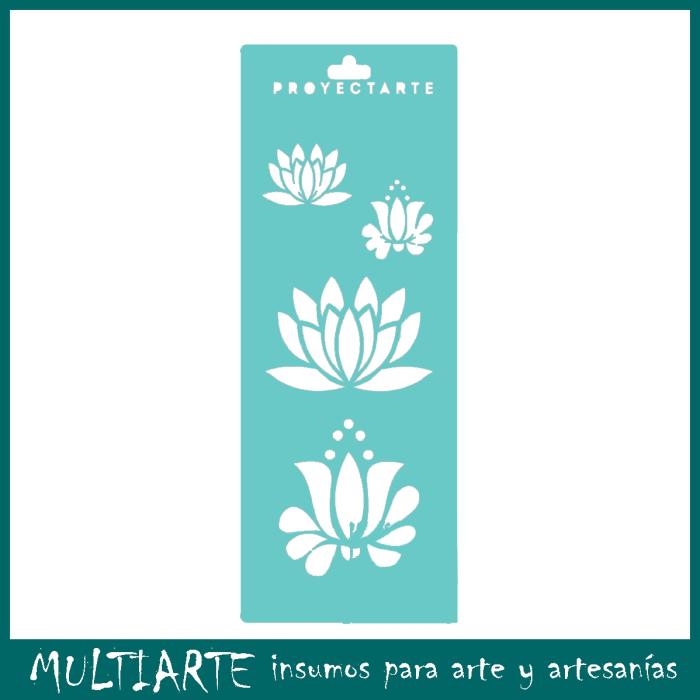 Stencil Proyectarte 07.5 x 20 cms Flor de loto CS577