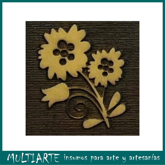 Sello 4x4cms Flores 5