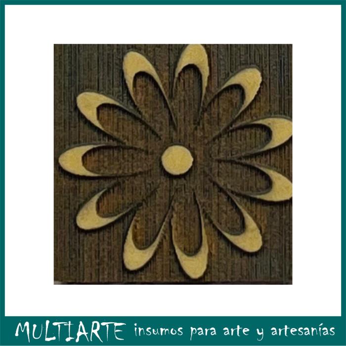 Sello 4x4cms Flor 4