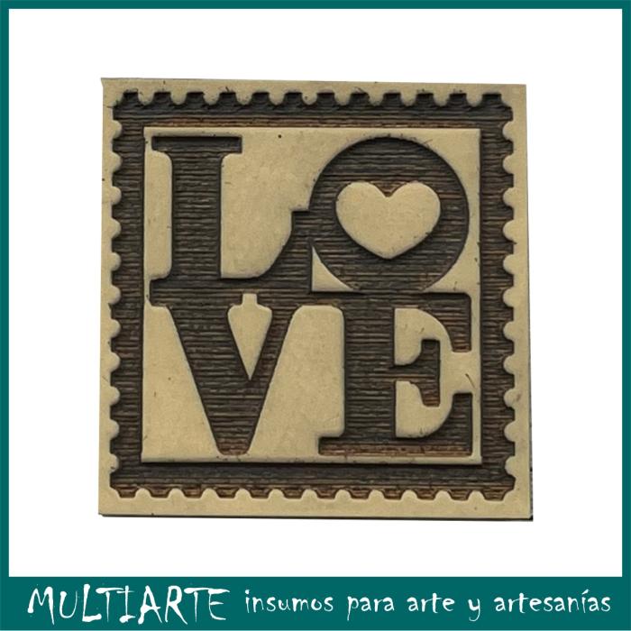 Sello bajo relieve 6x6cms Love 896