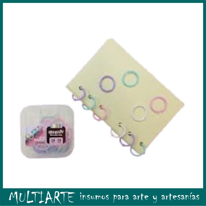 Set de argollas para encuadernado plasticas 24 unidades Ibi Craft