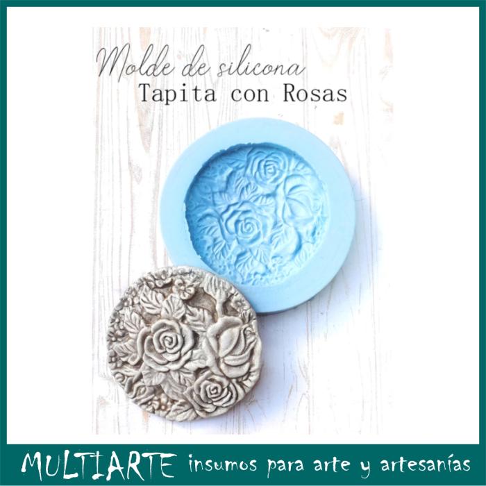 Molde de silicona Craquelina Tapita con rosas