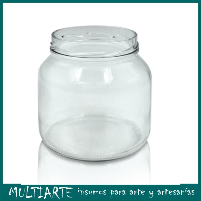 Frasco de vidrio con tapa blanca 1.5LTS