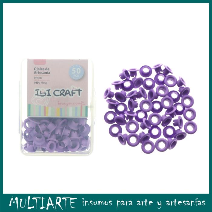 Ojalillos metalicos Ibi Craft 50 Unidades 4.5mm Violeta