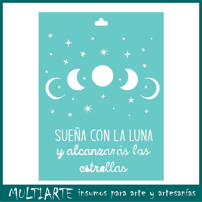 Stencil Proyectarte 15 x 20 cms Sueña con la luna CS786