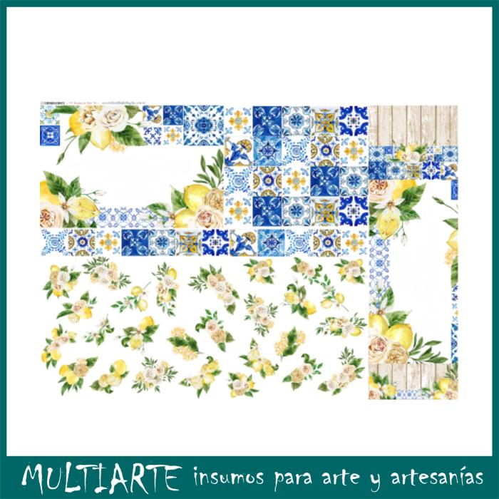 Lamina de seda para decoupage 50x70cms CON13