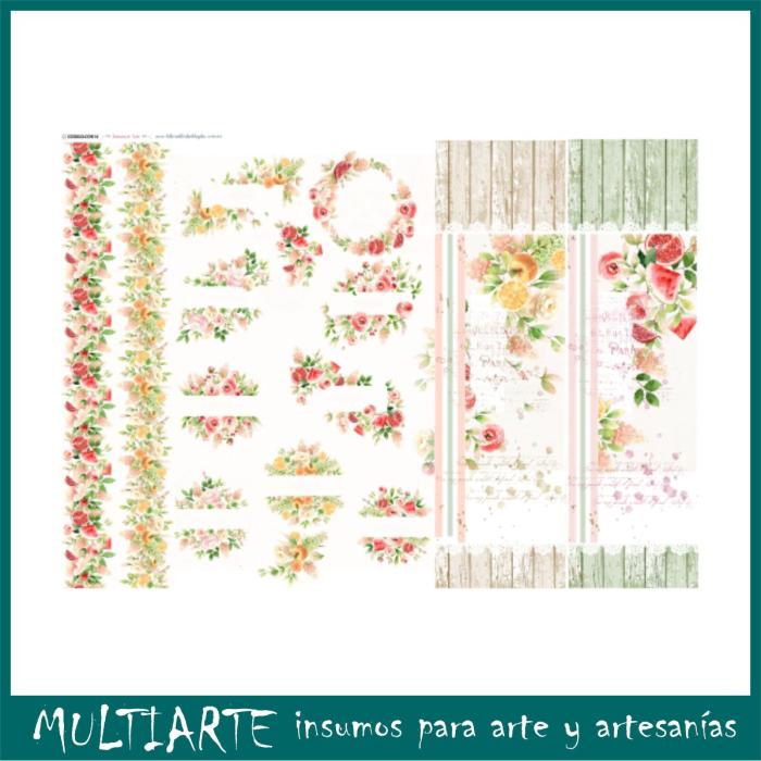 Lamina de seda para decoupage 50x70cms CON14