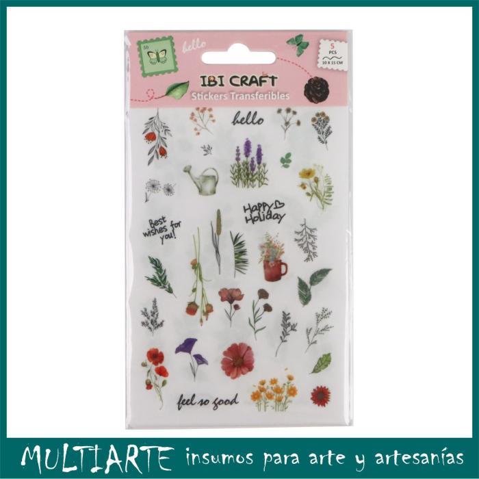 Set de 5 hojas de transferibles ibi craft